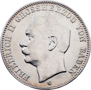 Grand Duchy of Baden, 3 Mark 1912, G, Karlsruhe