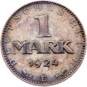 Weimar Republic, 1 Mark 1924, E, Muldenhütten