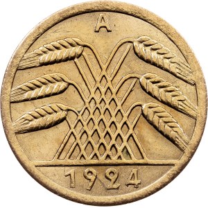 Weimar Republic, 50 Rentenpfennig 1924, A, Berlin