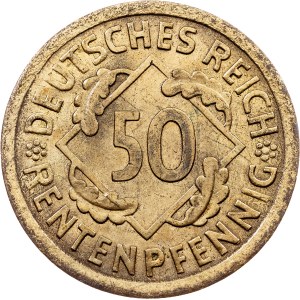Weimar Republic, 50 Rentenpfennig 1924, A, Berlin