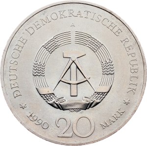 German Democratic Republic, 20 Mark 1990, A, Berlin