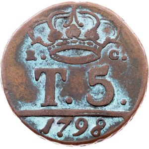 Kingdom of Naples, 5 Tornesi 1798, P//RC