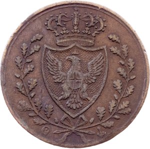 Kingdom of Sardinia, 1 Centesimo 1826, P, Genoa