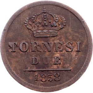 Kingdom of the Two Sicilies, 2 Tornesi 1858, Naples