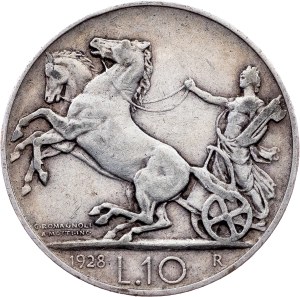 Italy, 10 Lire 1928, R, Rome