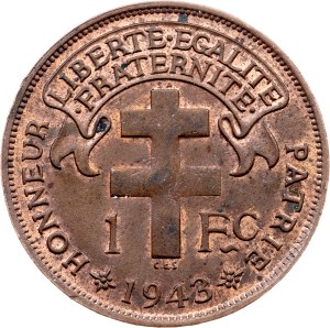 Madagascar, 1 Franc 1943, SA, Pretoria