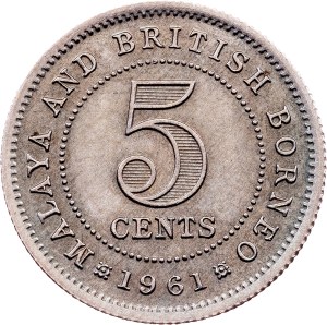 Malaya and British Borneo, 5 Cents 1961, London