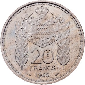 Monaco, 20 Francs 1945, Paris