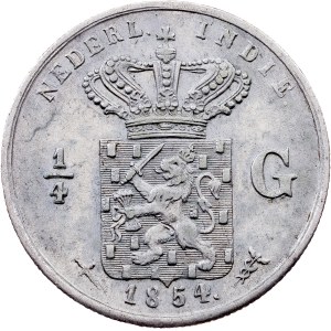 Netherlands East Indies, 1/4 Gulden 1854, Utrecht