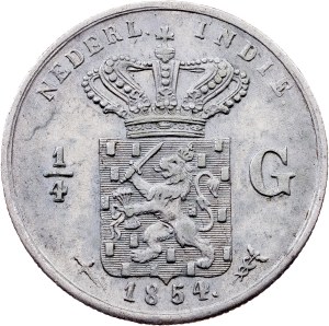 Netherlands East Indies, 1/4 Gulden 1854, Utrecht