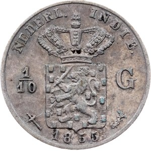Netherlands East Indies, 1/10 Gulden 1855, Utrecht
