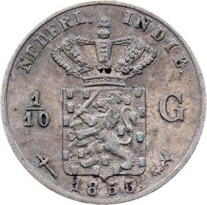 Netherlands East Indies, 1/10 Gulden 1855, Utrecht