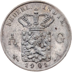 Netherlands East Indies, 1/10 Gulden 1901, Utrecht