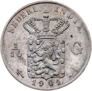 Netherlands East Indies, 1/10 Gulden 1901, Utrecht