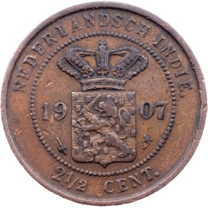 Netherlands East Indies, 2 1/2 Centss 1907, Utrecht