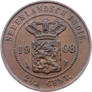 Netherlands East Indies, 2 1/2 Centss 1908, Utrecht