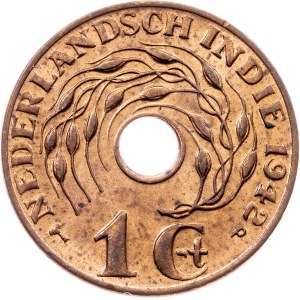 Netherlands East Indies, 1 Cent 1942, P, Philadelphia