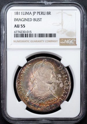 Peru, 8 Reales 1811, LIMA JP, Lima