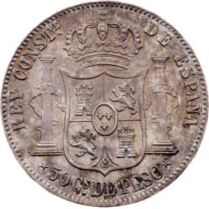 Philippines, 50 Centavos 1885, Manila