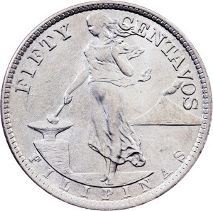 Philippines, 50 Centavos 1921, Manila
