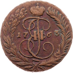 Russia, 2 Kopecks 1763, MM, Krasnyi (Moscow)