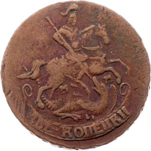 Russia, 2 Kopecks 1763, MM, Krasnyi (Moscow)