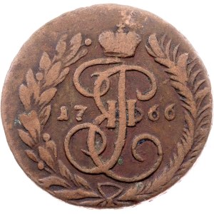 Russia, 2 Kopecks 1766, MM, Krasnyi (Moscow)