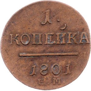 Russia, 1 Kopeck 1801, EM, Ekaterinburg