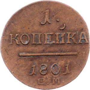 Russia, 1 Kopeck 1801, EM, Ekaterinburg