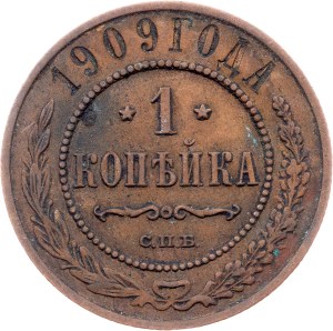 Russia, 1 Kopeck 1909, СПБ, St. Petersburg
