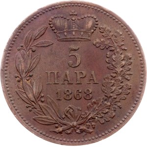 Serbia, 5 Para 1868