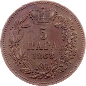 Serbia, 5 Para 1868