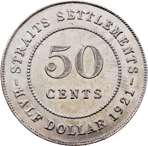 Straits Settlements, 50 Cents 1921, Bombay