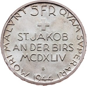 Switzerland, 5 Francs 1944, B, Bern