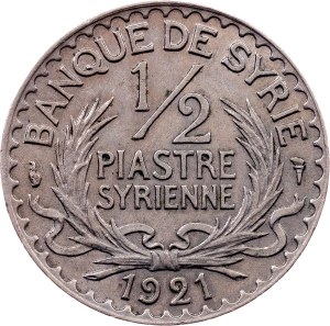 Syria, 1/2 Piastre 1921, Paris