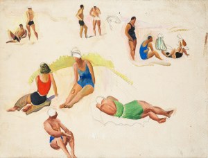 Maria Ewa Lunkiewicz-Rogoyska (1895 Kudryńce-1967 Warsaw), Boats / On the beach (double-sided work), 1930s.