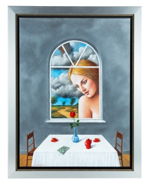 Rafal Olbinski (b. 1943 Kielce), Visit, 2025