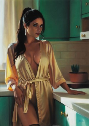 Katarzyna Rekiel (b. 1982), Woman in a Golden Robe, 2025