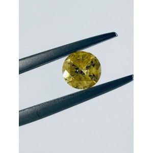 NATÜRLICHER GESCHLIFFENER DIAMANT 0,4 FANCY DEEP YELLOW* - I1* - LASERGRAVIERTE BERICHTSNUMMER - C30610 - 5