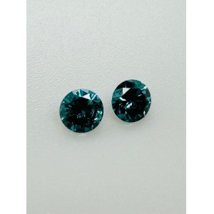 2 NATÜRLICHE GESCHLIFFENE DIAMANTEN 0,38 FANCY INTENSE BLUE* - SI - AI30701 - 4A