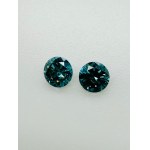 2 NATÜRLICHE GESCHLIFFENE DIAMANTEN 0,38 FANCY INTENSE BLUE* - SI - AI30701 - 4A