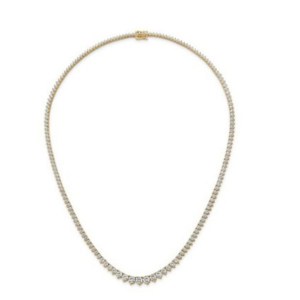 21.5 GRAMS GRADUATING LAB GROWN DIAMOND TENNIS-TYPE GOLD NECKLACE - 202/Y