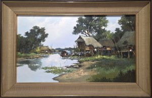 Sam Somboon (XX w.), Krajobraz wiejski, 1972