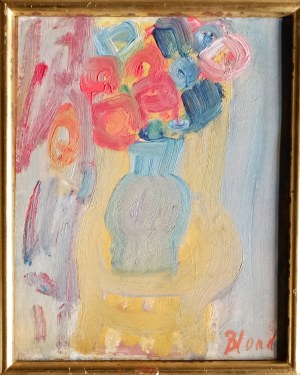Maurice Blond / wł. Maurycy Blumenkranc (1899-1974), Bukiet kwiatów na krześle