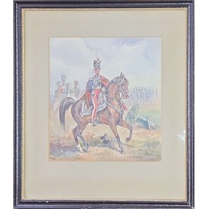 Stefan Pajączkowski (1900-1978), Prince Józef Poniatowski on horseback, 1968