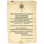 Second Republic, Independence Medal Diploma - Capt. Switalski