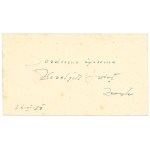 II RP, Business card Lieutenant Zygmunt Balkowski - 6th Highland Rifle Regiment