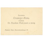 II RP, Business card Dr. Waclaw Piotrowski - Professor of the State Conservatory in Poznan