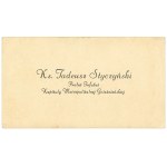 II RP, Business card priest prelate Tadeusz Styczynski - inflate of Gniezno Metropolitan Chapter