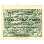 II RP, Poznañ Chemical Works Kazimierz Chmielewski, Share 1,000 marks 1922
